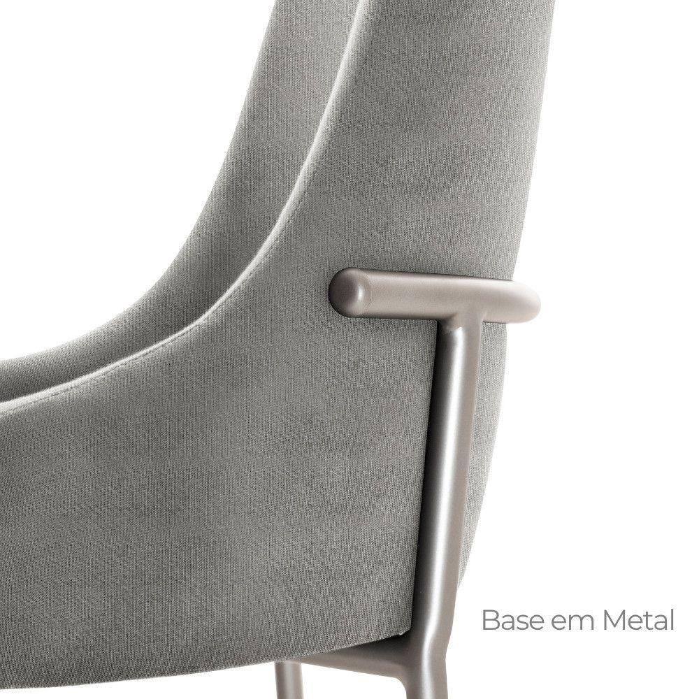 Sala De Jantar Mesa Selene Com 4 Cadeiras Moderna Mobilia Luna/cinamomo Imbuia/prata - 4