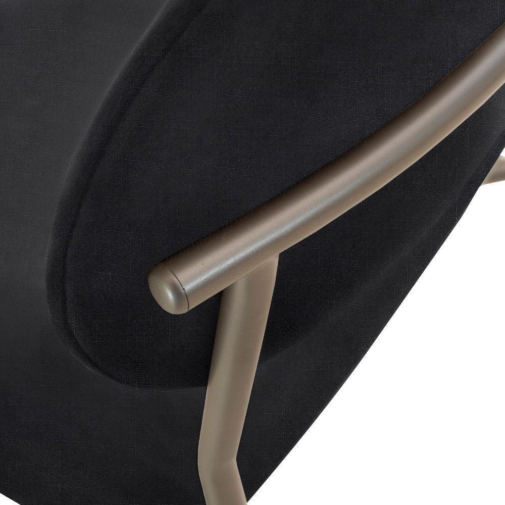 Sala De Jantar Mesa Ballare Com 4 Cadeiras Moderna Mobilia Linho Preto/imbuia/off/prata - 4