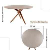 Sala De Jantar Mesa Ballare Com 4 Cadeiras Moderna Mobilia Linho Preto/imbuia/off/prata - 5