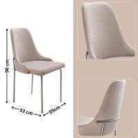 Sala De Jantar Mesa Selene Com 4 Cadeiras Moderna Mobilia Brisa/cinamomo Imbuia/prata - 3