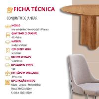 Sala De Jantar Mesa Selene Com 4 Cadeiras Moderna Mobilia Brisa/cinamomo Imbuia/prata - 7