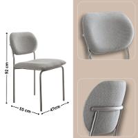 Sala De Jantar Mesa Ballare Com 4 Cadeiras Moderna Mobilia Luna/imbuia/off/prata - 3