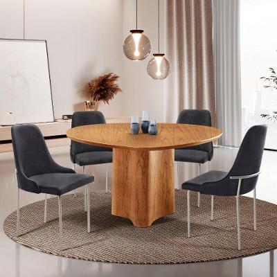 Conjunto de Jantar Selene Vicenza 4 Lugares Tampo MDF com Cadeiras Estofadas Preto 135 cm