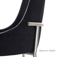 Sala De Jantar Mesa Selene Com 4 Cadeiras Moderna Mobilia Linho Preto/cinamomo Imb/prata