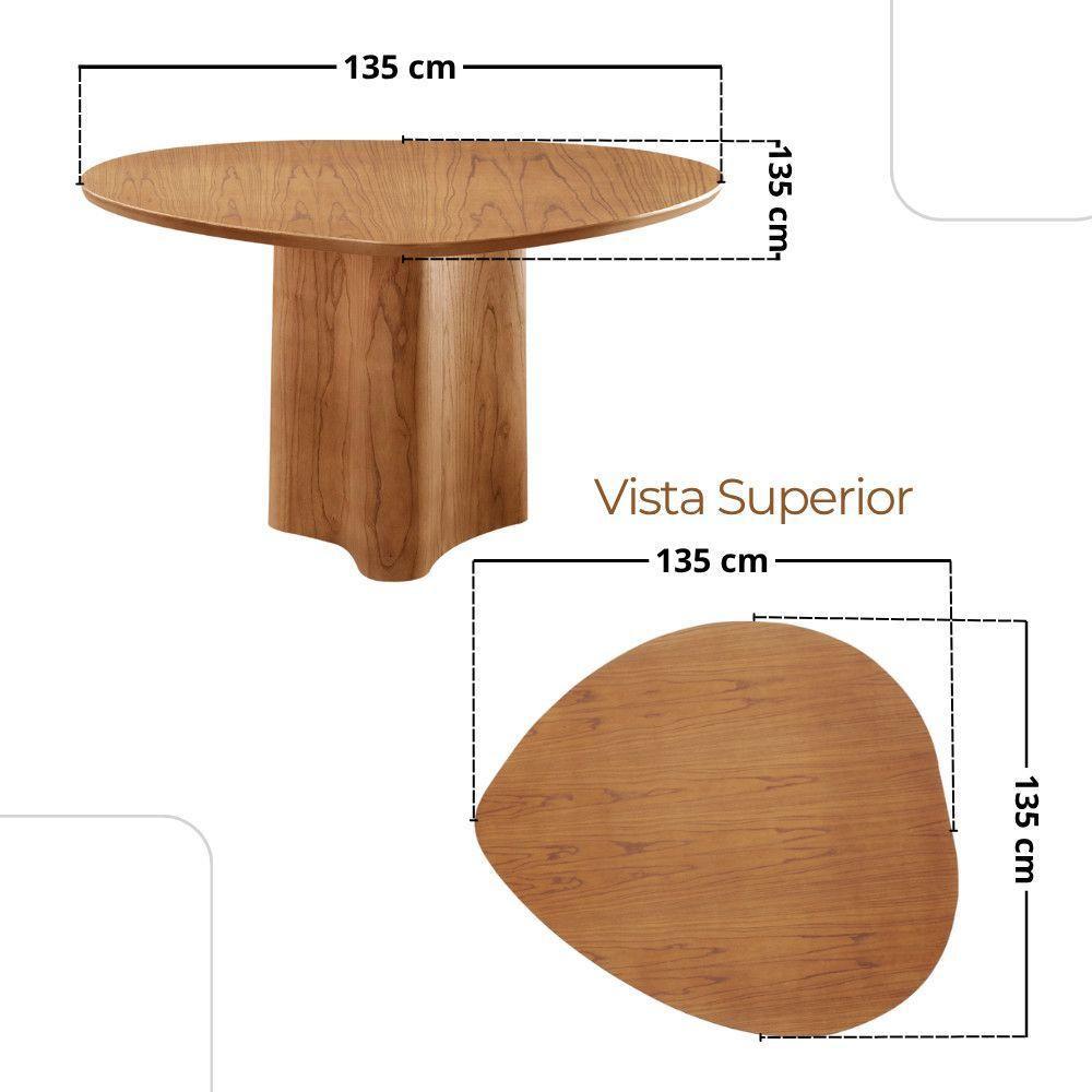 Sala De Jantar Mesa Selene Com 4 Cadeiras Moderna Mobilia Linho Off/cinamomo Imbuia/prata - 5