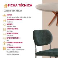 Sala De Jantar Mesa Ballare Com 4 Cadeiras Moderna Mobilia Jade/imbuia/off/prata - 7