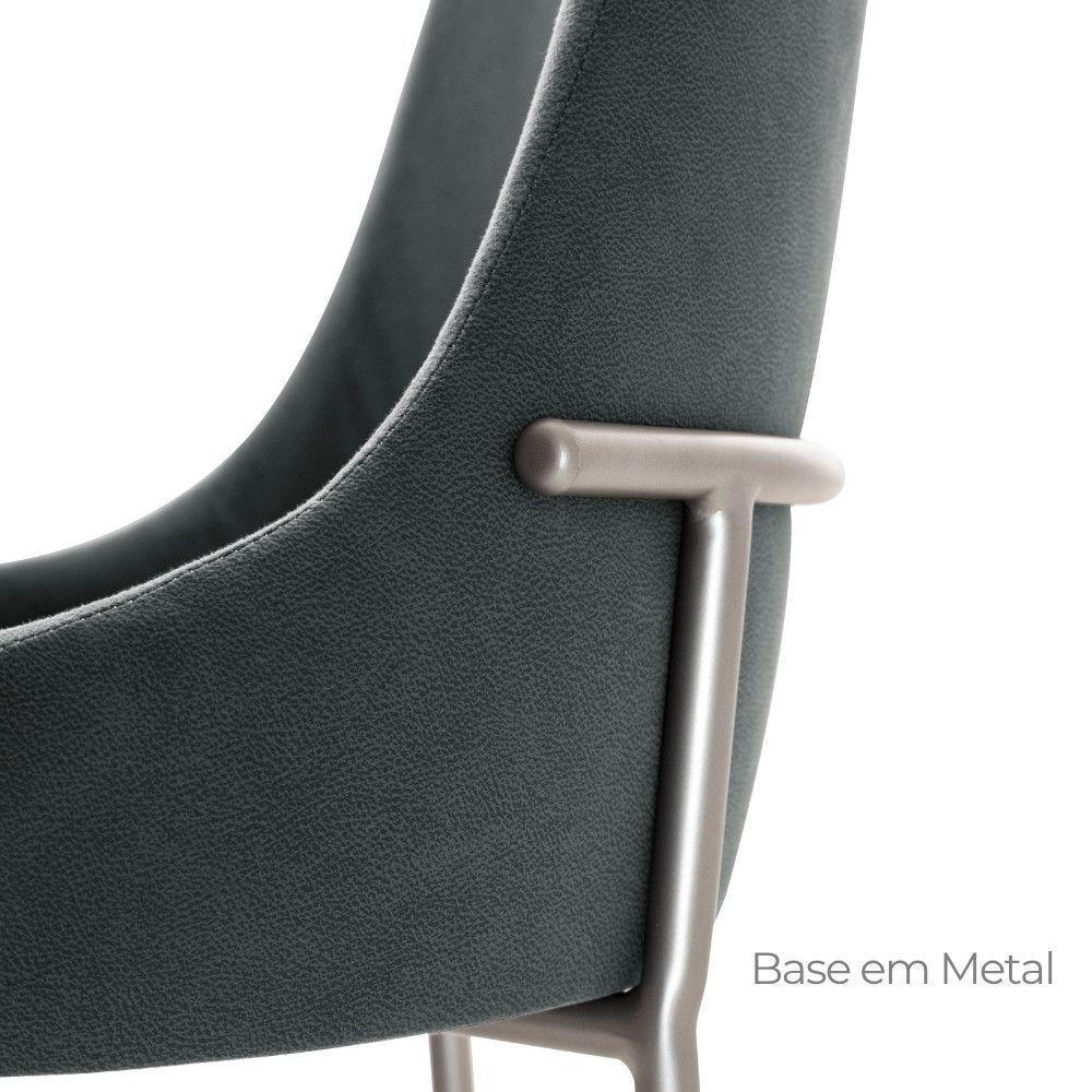Sala De Jantar Mesa Selene Com 4 Cadeiras Moderna Mobilia Jade/cinamomo Imbuia/prata - 5