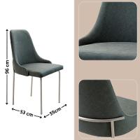 Sala De Jantar Mesa Selene Com 4 Cadeiras Moderna Mobilia Jade/cinamomo Imbuia/prata