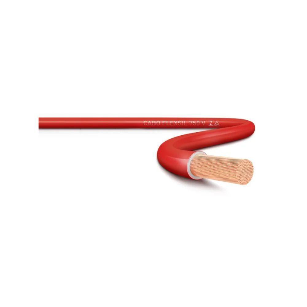 Rolo Cabo Flexível 750v 4mm 100 Metros Vermelho Sil - 2