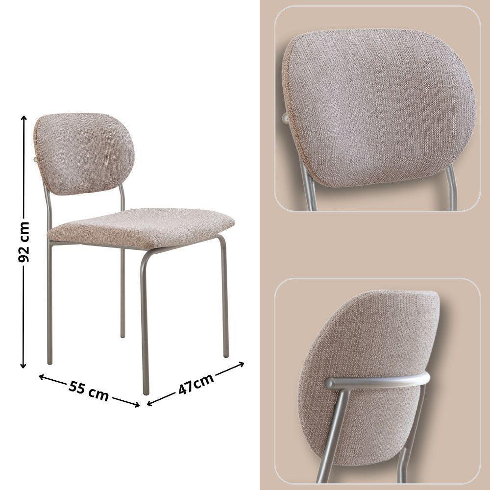 Sala De Jantar Mesa Ballare Com 4 Cadeiras Moderna Mobilia Brisa/imbuia/off/prata - 3