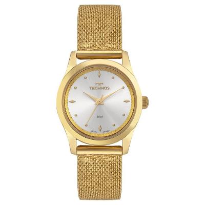 Relógio Feminino 2035NDY-1K Analógico Pulseira Metal Brilho Dourado Technos