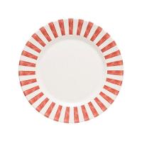 Prato Raso Copa E Cia Aquarelle Em Cerâmica Listras Vermelhas - 1