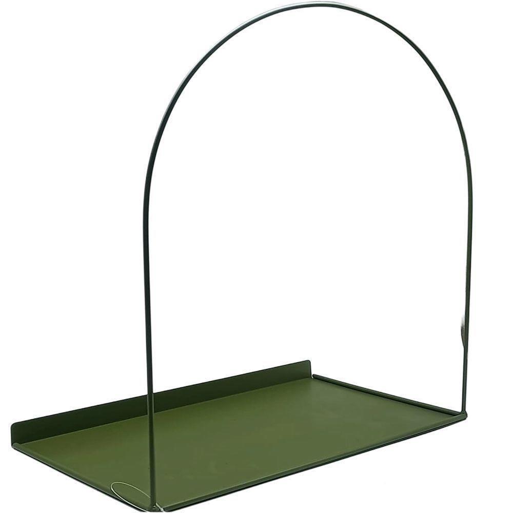 Prateleira Nicho Arco Verde Militar Metal Decorativa Retro Luxo Organizadora Moderna Livros Sala Multiuso - 3