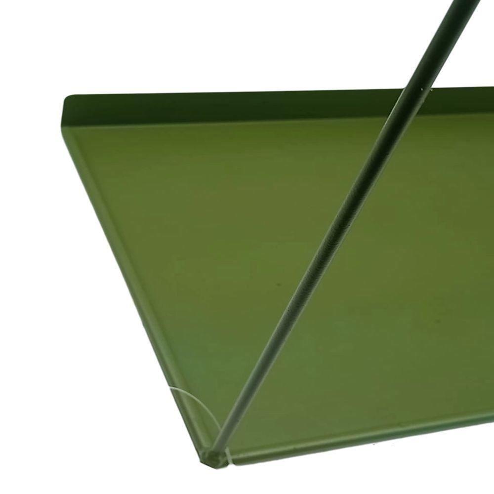 Prateleira Nicho Arco Verde Militar Metal Decorativa Retro Luxo Organizadora Moderna Livros Sala Multiuso - 7