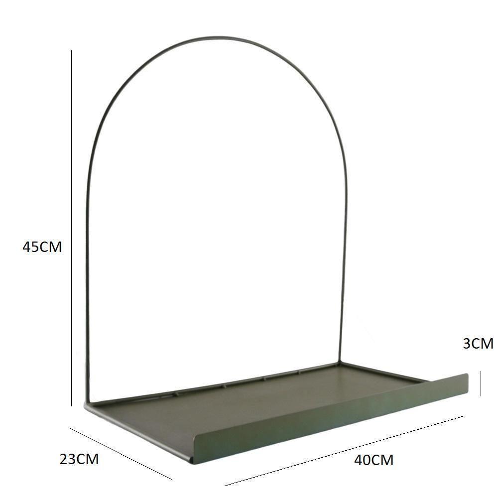 Prateleira Nicho Arco Verde Militar Metal Decorativa Retro Luxo Organizadora Moderna Livros Sala Multiuso - 8