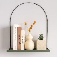 Prateleira Nicho Arco Verde Militar Metal Decorativa Retro Luxo Organizadora Moderna Livros Sala Multiuso - 6