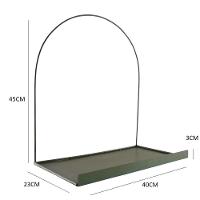 Prateleira Nicho Arco Verde Militar Metal Decorativa Retro Luxo Organizadora Moderna Livros Sala Multiuso - 8