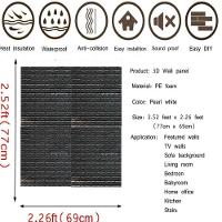 Papel De Parede Tijolinho Painel 3d Tijolo Preto Placa Auto Adesivo 77x70cm Revestimento Espuma Autocolante - 2