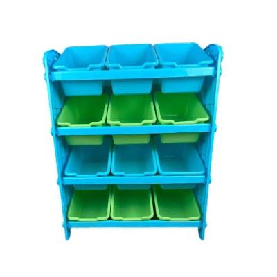 Organizador Brinquedos Estante Colorida Caixas 12 Gavetas Nicho Infantil Armario Bau Quarto Meninos Azul