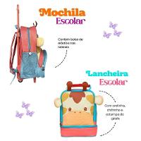 Mochila Rodinha Infantil Girafa + Lancheira Térmica Escolar - 3