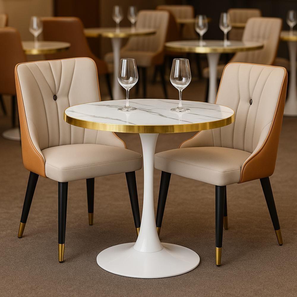 Mesa De Jantar Redonda Majestic 70cm - Branco - 2