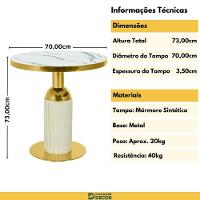 Mesa De Jantar Redonda Imperial 70cm - Branco - 7