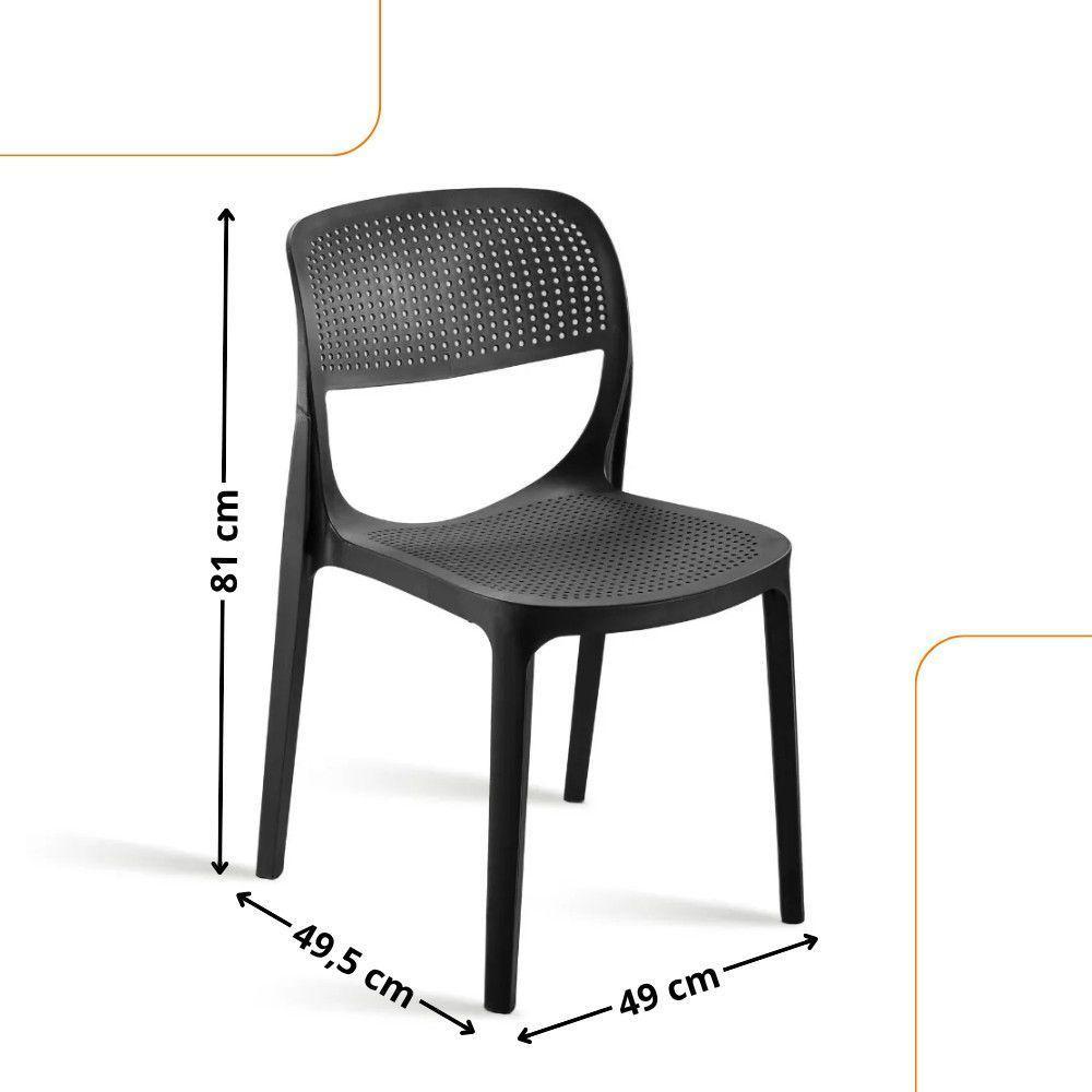 Mesa De Jantar Loren 90cm Mdf 4 Cad Zoe Moderna Mobilia Preto/naturalle Laminado - 3