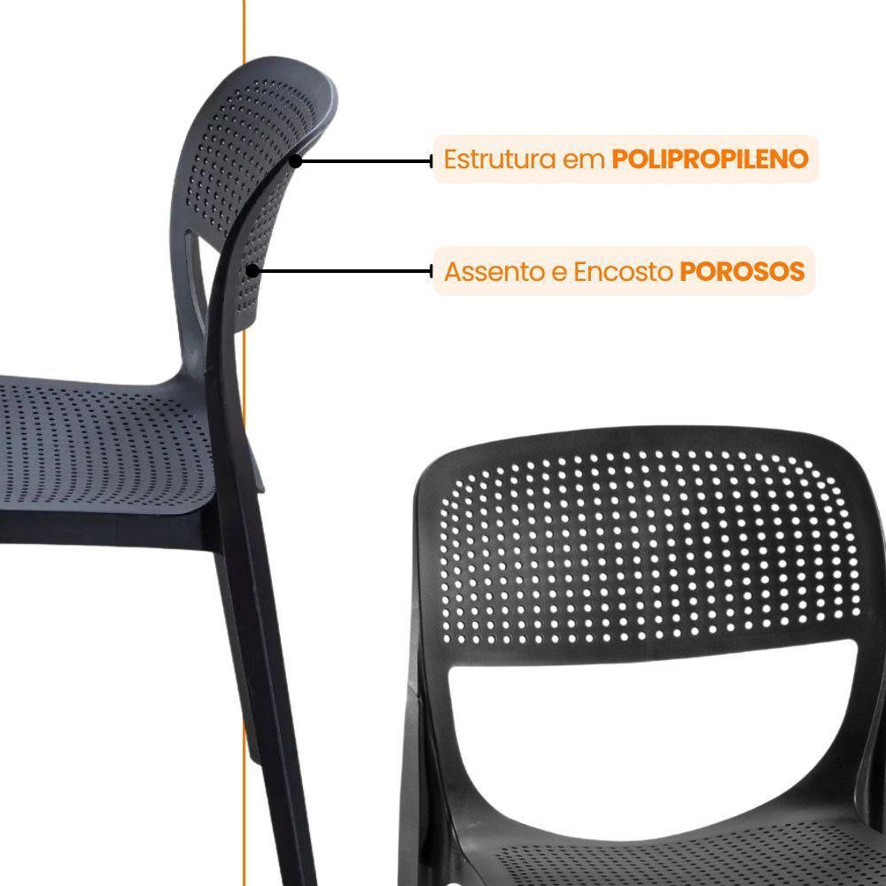 Mesa De Jantar Loren 90cm Mdf 4 Cad Zoe Moderna Mobilia Preto/naturalle Laminado - 7