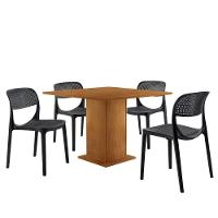 Mesa De Jantar Loren 90cm Mdf 4 Cad Zoe Moderna Mobilia Preto/naturalle Laminado - 2