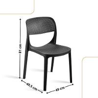 Mesa De Jantar Loren 90cm Mdf 4 Cad Zoe Moderna Mobilia Preto/naturalle Laminado - 3