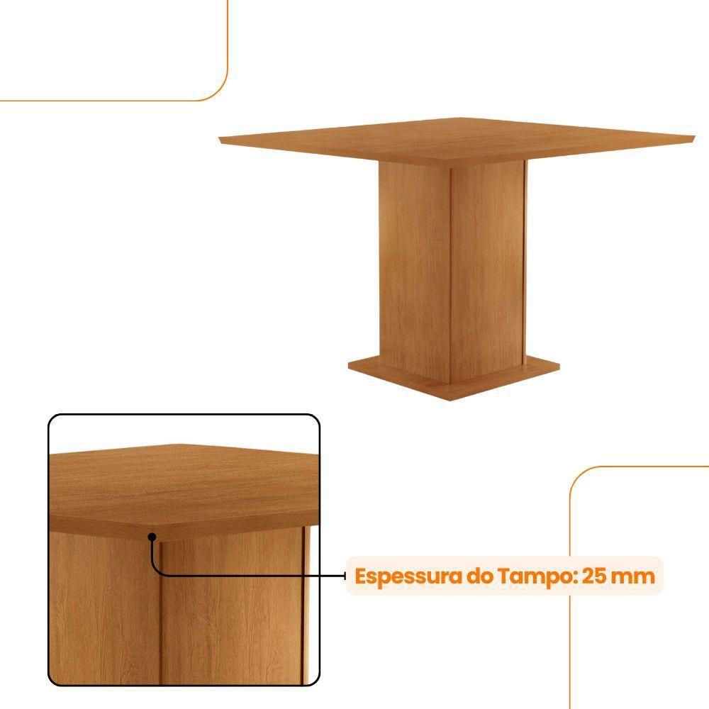 Mesa De Jantar Loren 90cm Mdf 4 Cad Copper Moderna Mobilia Veludo Creme/naturale Laminado - 6