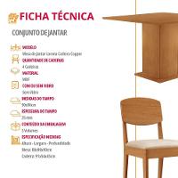 Mesa De Jantar Loren 90cm Mdf 4 Cad Copper Moderna Mobilia Veludo Creme/naturale Laminado - 2