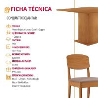 Mesa De Jantar Loren 90cm Mdf 4 Cad Copper Moderna Mobilia Linho Capuccino/naturale Laminado - 6
