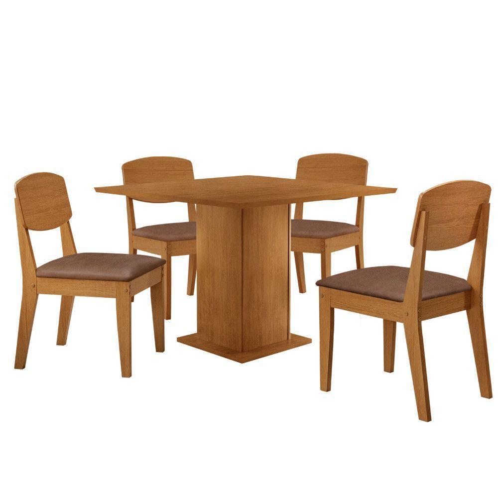 Mesa De Jantar Loren 90cm Mdf 4 Cad Copper Moderna Mobilia Tork/naturale Laminado - 2