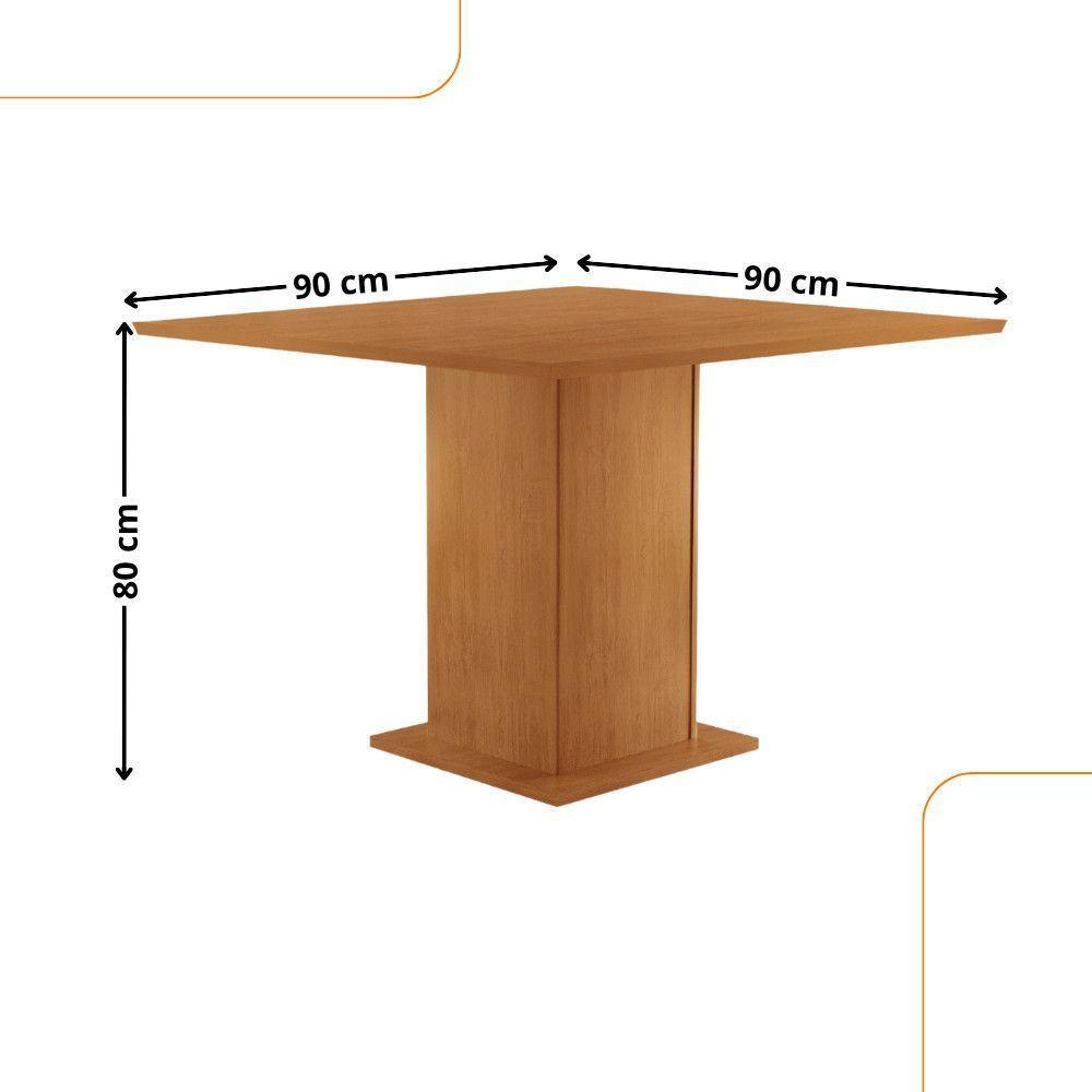 Mesa De Jantar Loren 90cm Mdf 4 Cad Copper Moderna Mobilia Tork/naturale Laminado - 3