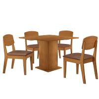 Mesa De Jantar Loren 90cm Mdf 4 Cad Copper Moderna Mobilia Tork/naturale Laminado - 2