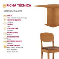Mesa De Jantar Loren 90cm Mdf 4 Cad Copper Moderna Mobilia Tork/naturale Laminado - 6