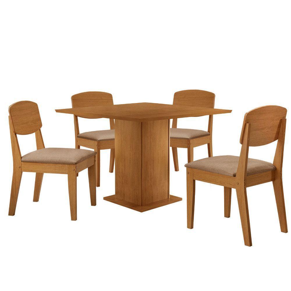 Mesa De Jantar Loren 90cm Mdf 4 Cad Copper Moderna Mobilia Turim 07/naturale Laminado - 2