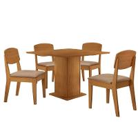 Mesa De Jantar Loren 90cm Mdf 4 Cad Copper Moderna Mobilia Turim 07/naturale Laminado - 2