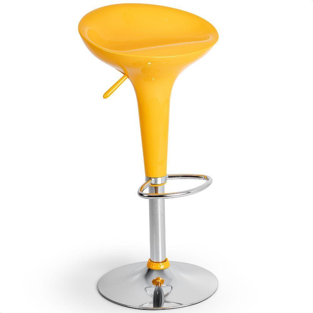 Banquetas Giratória Alta Tulipa Lotus Assento Abs Kit 06 Un Amarelo - 3