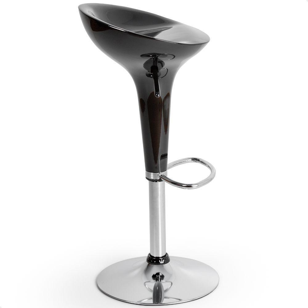 Banquetas Giratória Alta Tulipa Lotus Assento Abs Kit 02 Un Preto - 3