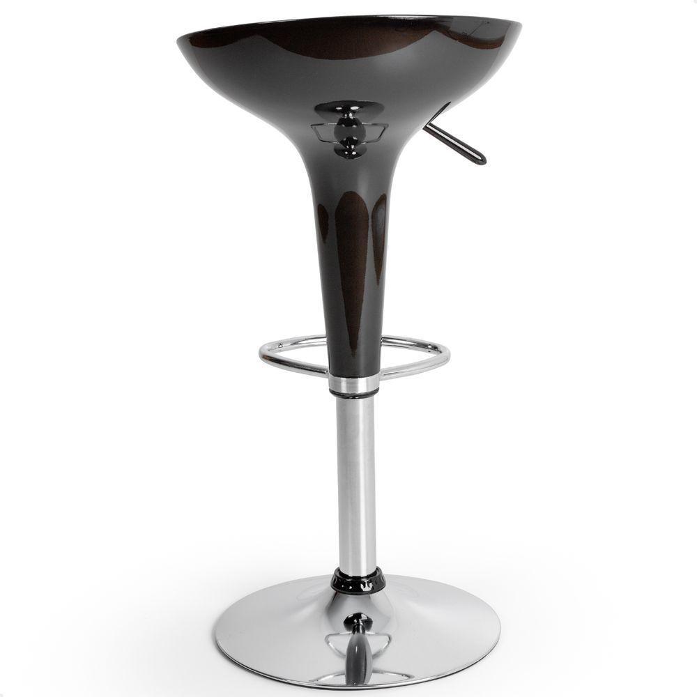 Banquetas Giratória Alta Tulipa Lotus Assento Abs Kit 02 Un Preto - 4