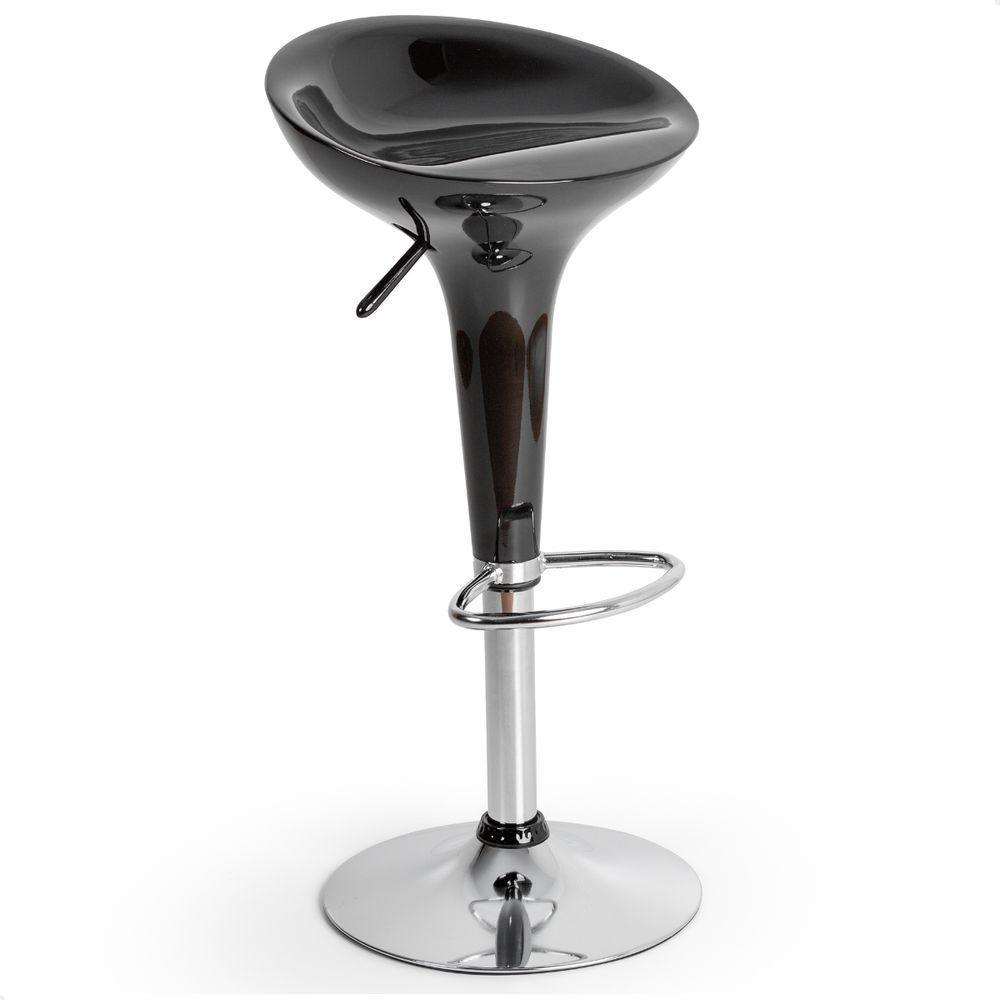 Banquetas Giratória Alta Tulipa Lotus Assento Abs Kit 02 Un Preto - 10