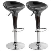 Banquetas Giratória Alta Tulipa Lotus Assento Abs Kit 02 Un Preto - 1