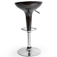 Banquetas Giratória Alta Tulipa Lotus Assento Abs Kit 02 Un Preto