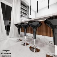 Banquetas Giratória Alta Tulipa Lotus Assento Abs Kit 02 Un Preto - 7