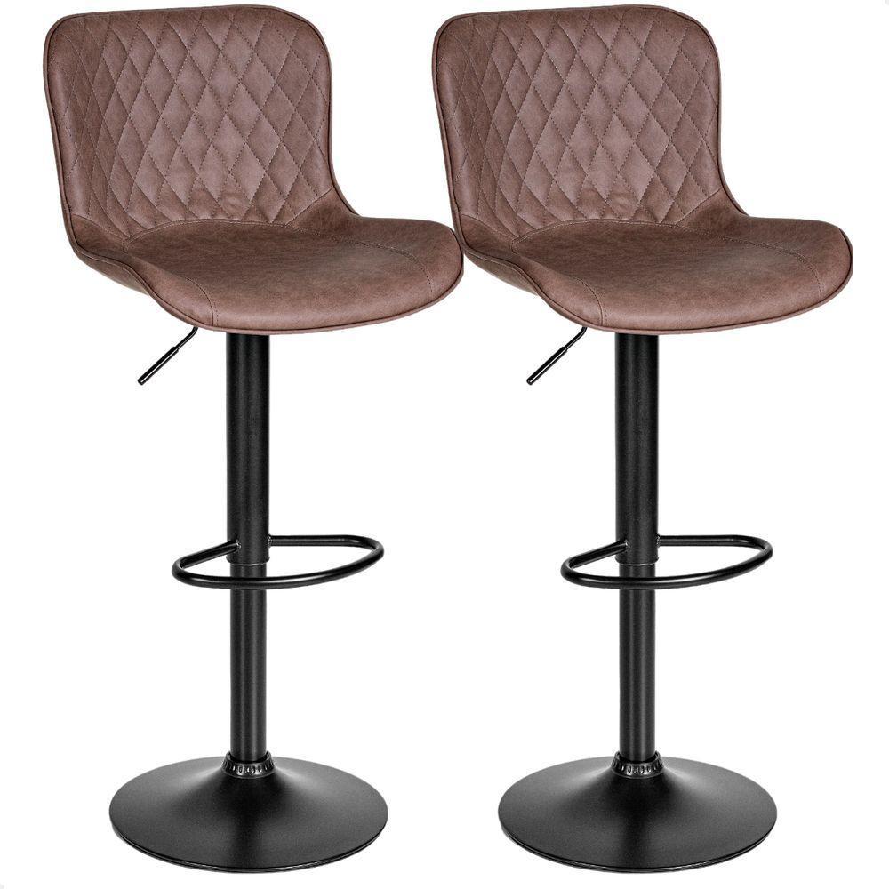 Banqueta Para Cozinha Americana Alta Bar Balcão P080 Kit 02 Unidades Marrom Café - 1