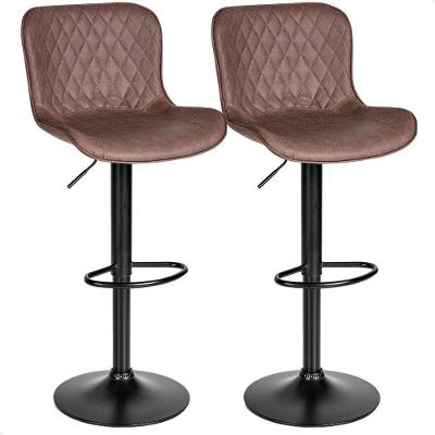 Banqueta Para Cozinha Americana Alta Bar Balcão P080 Kit 02 Unidades Marrom Café