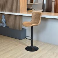 Banqueta Giratória Com Encosto Alta Para Cozinha Bancada Bar Caramelo - 5