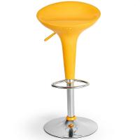 Banqueta Giratória Alta Tulipa Lotus Assento Abs Amarelo - 1